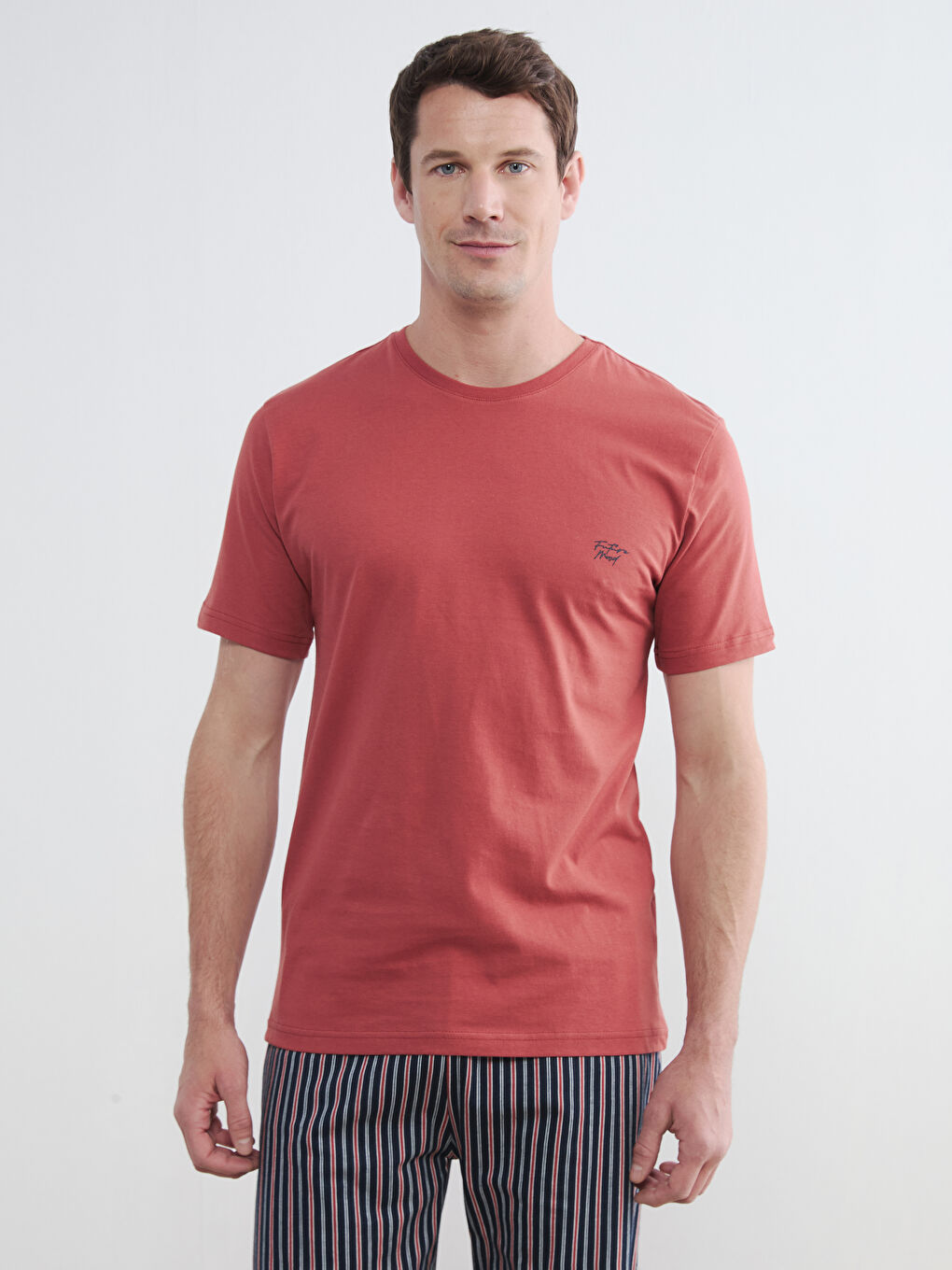 Lacivert Standart Kalıp Erkek Şortlu Pijama Takımı-1