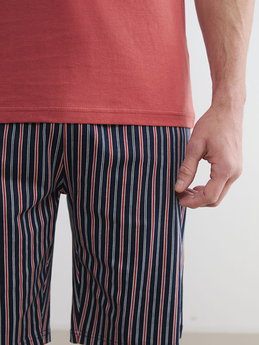 Lacivert Standart Kalıp Erkek Şortlu Pijama Takımı-2