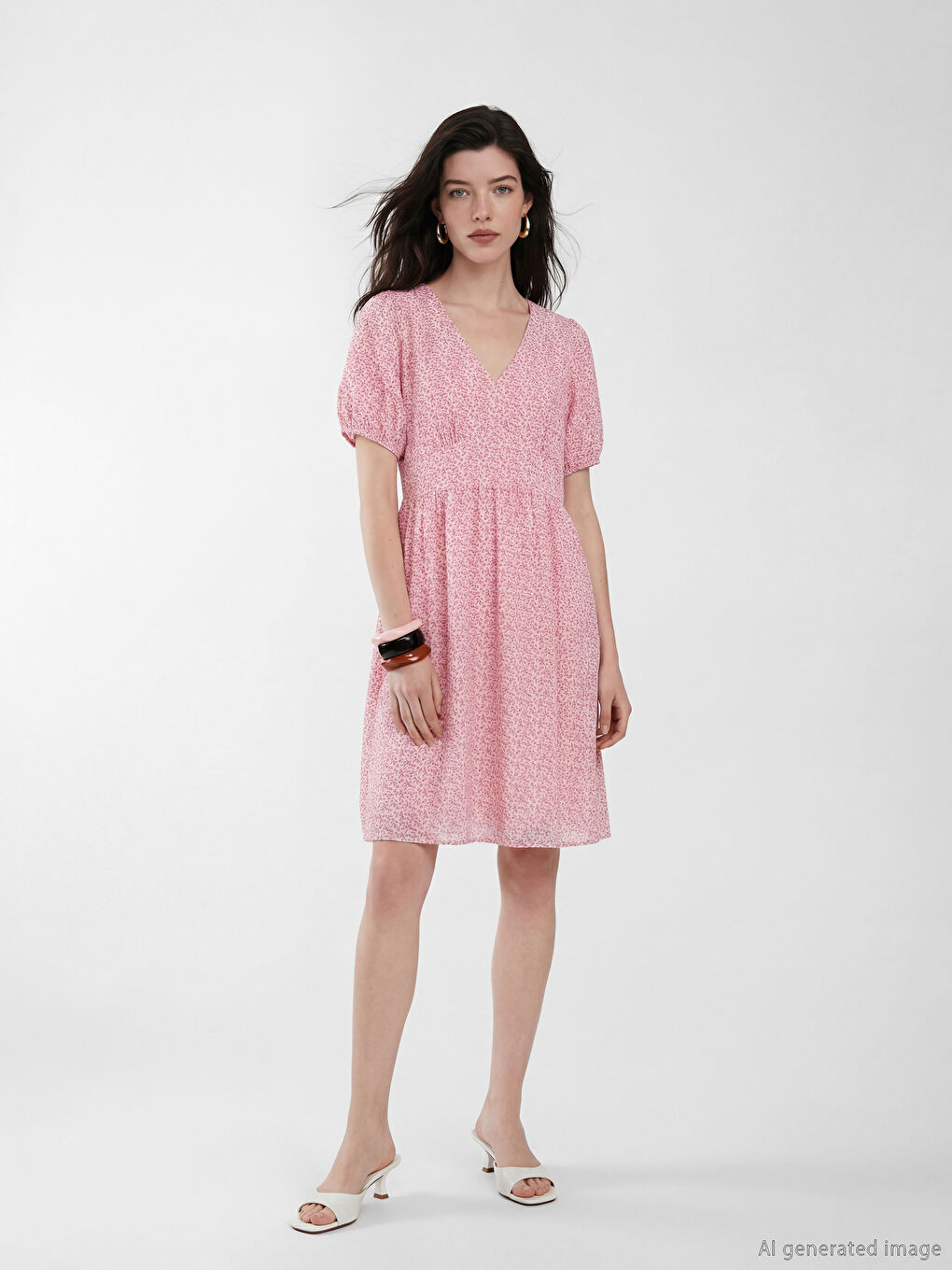 Жена Розово Рокля