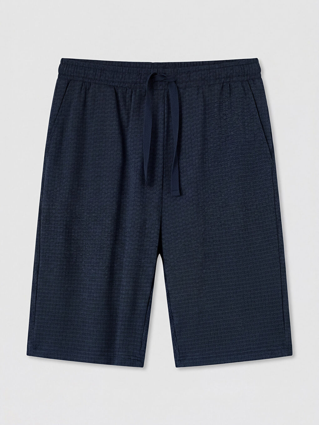 Lacivert Regular Fit Erkek Şortlu Pijama Takımı-3