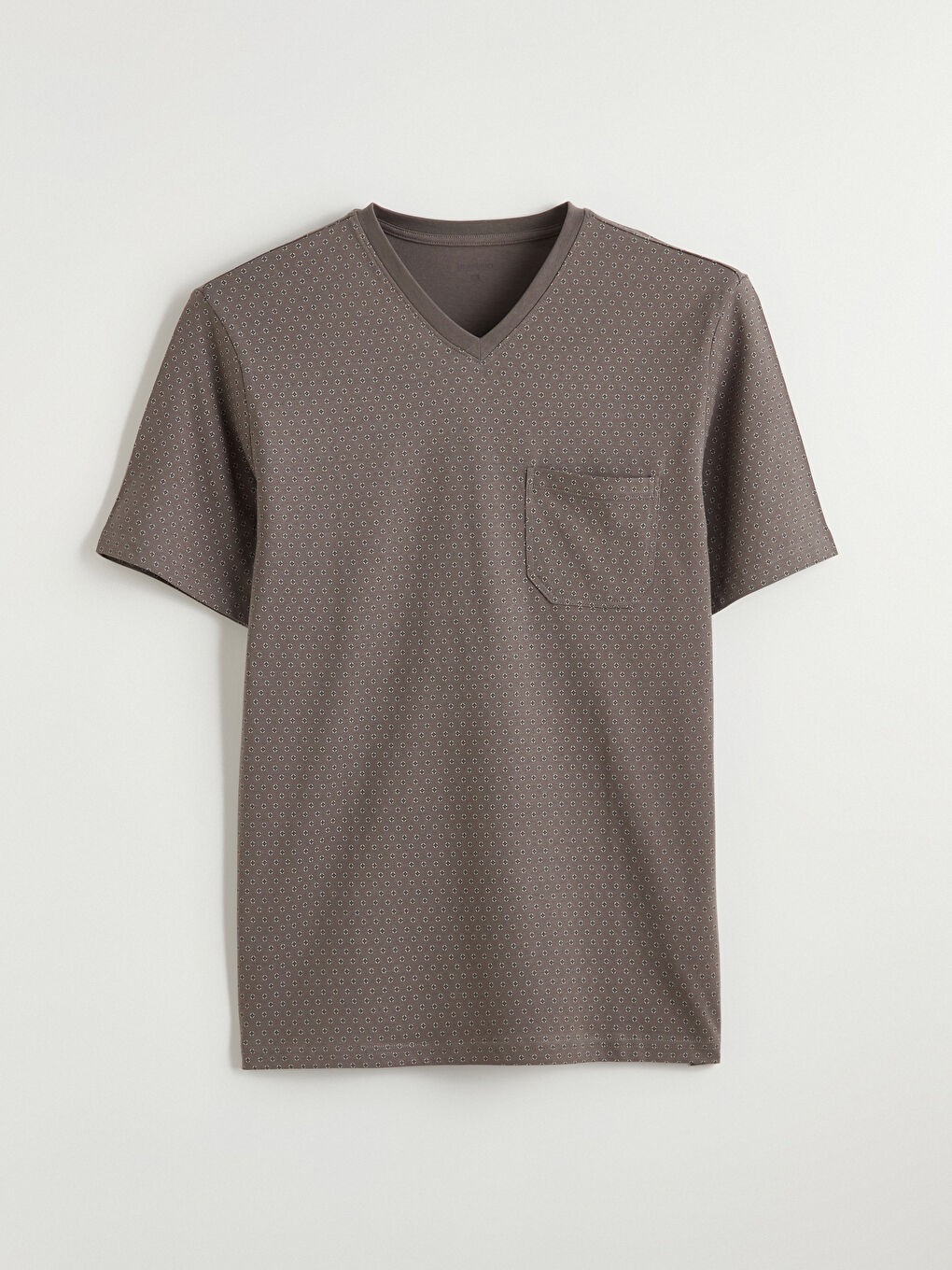 V Neck Printed Men's Shortie Pyjamas Set-5