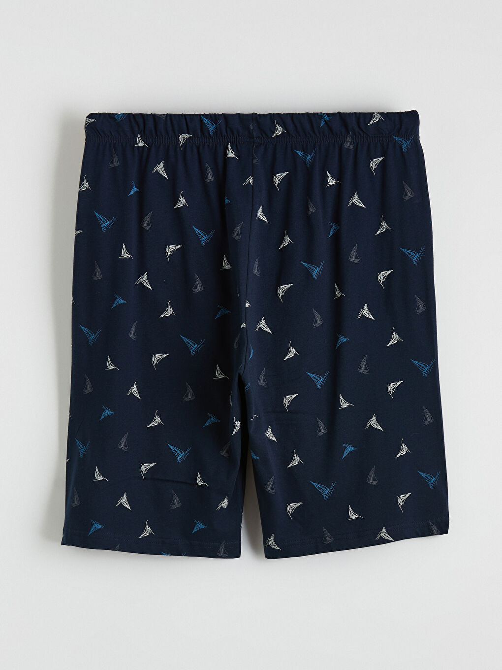 Lacivert Standart Kalıp Desenli Erkek Pijama Alt Şort-1