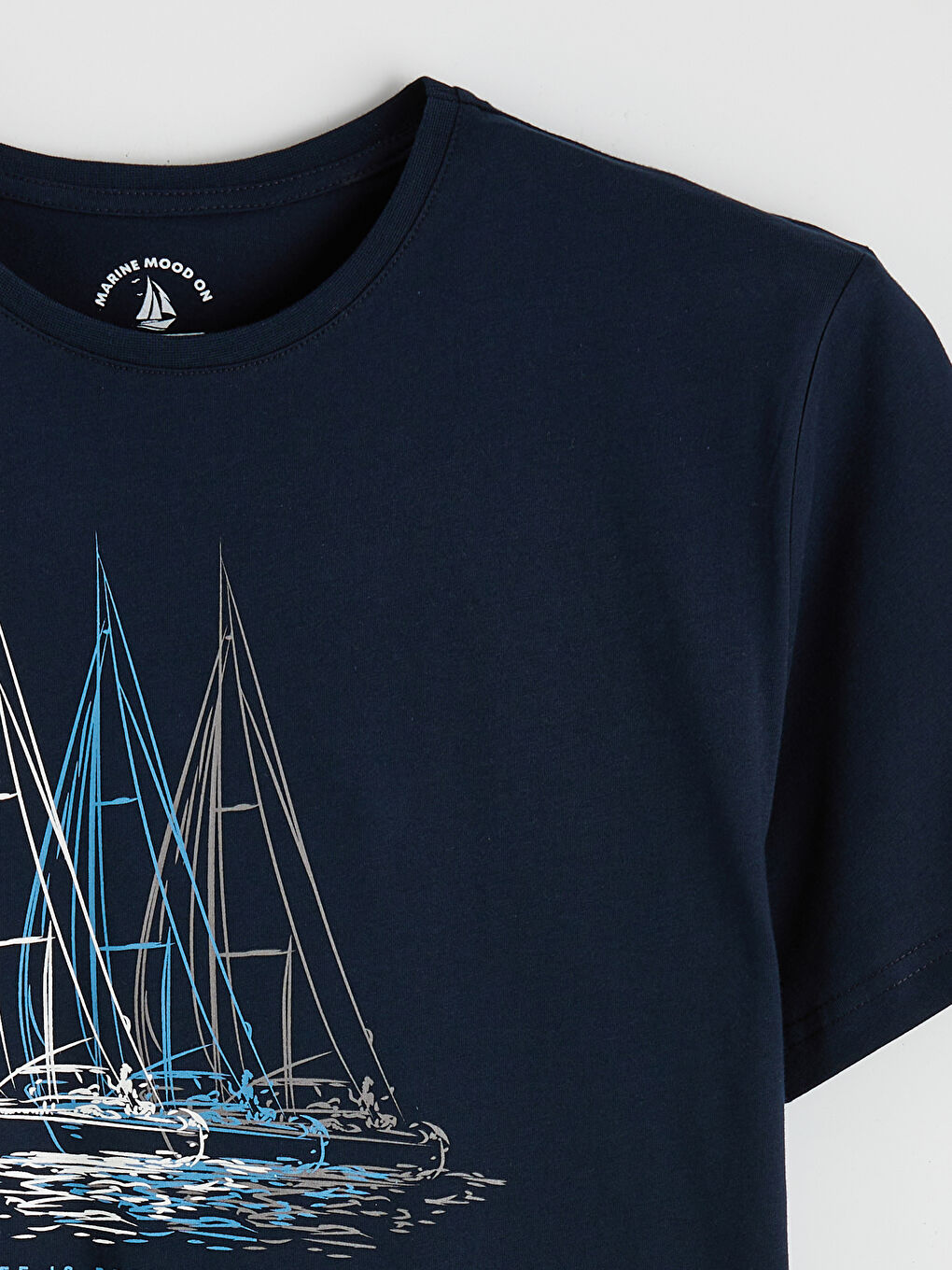 Lacivert Standart Kalıp Baskılı Erkek Şortlu Pijama Takımı-6