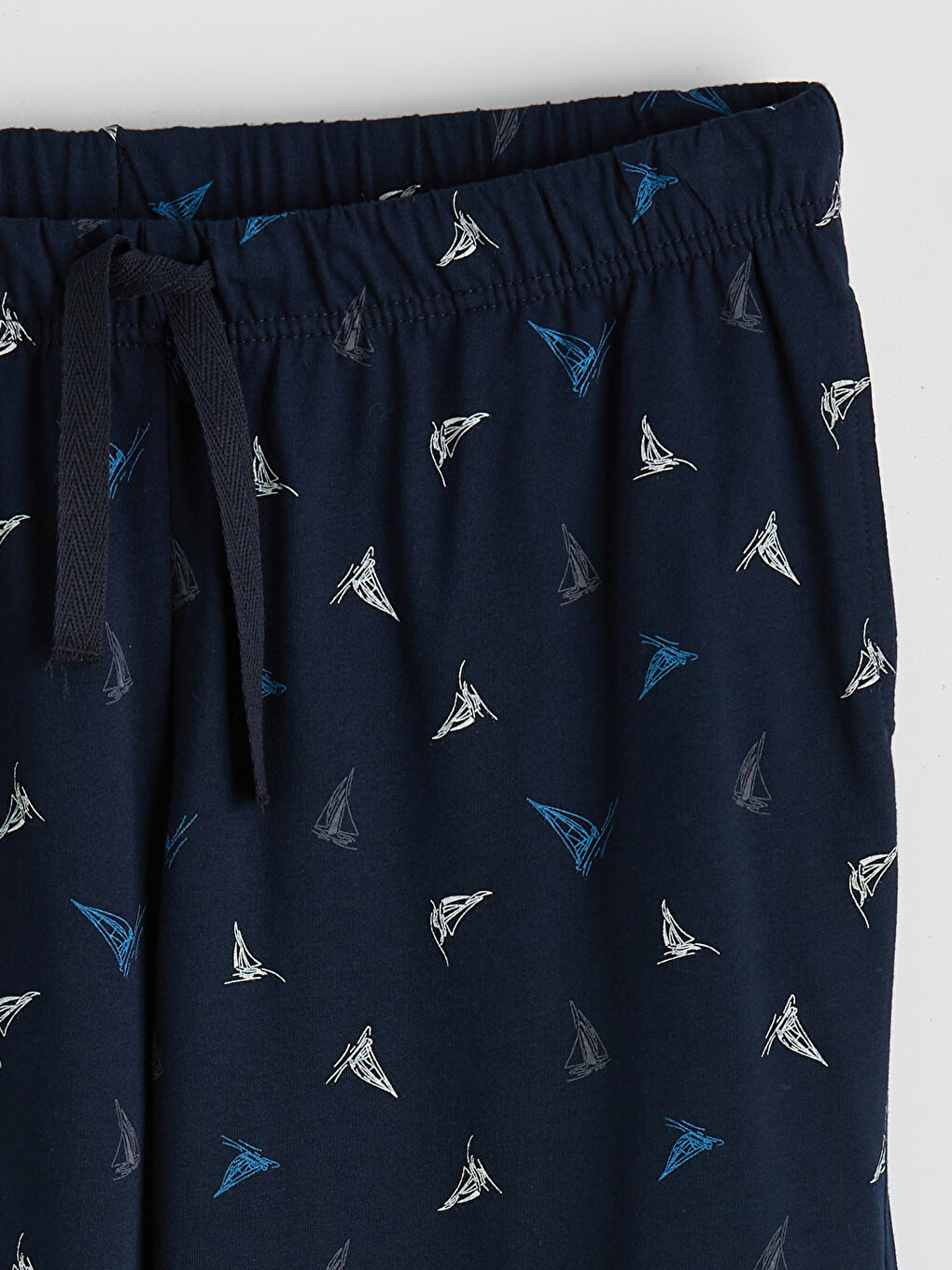 Lacivert Standart Kalıp Baskılı Erkek Şortlu Pijama Takımı-9