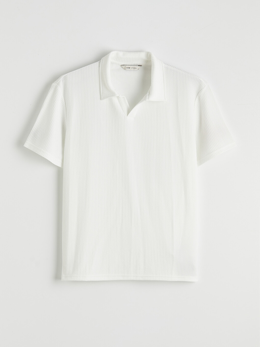 T-shirt à col polo côtelé coupe standard pour homme-3