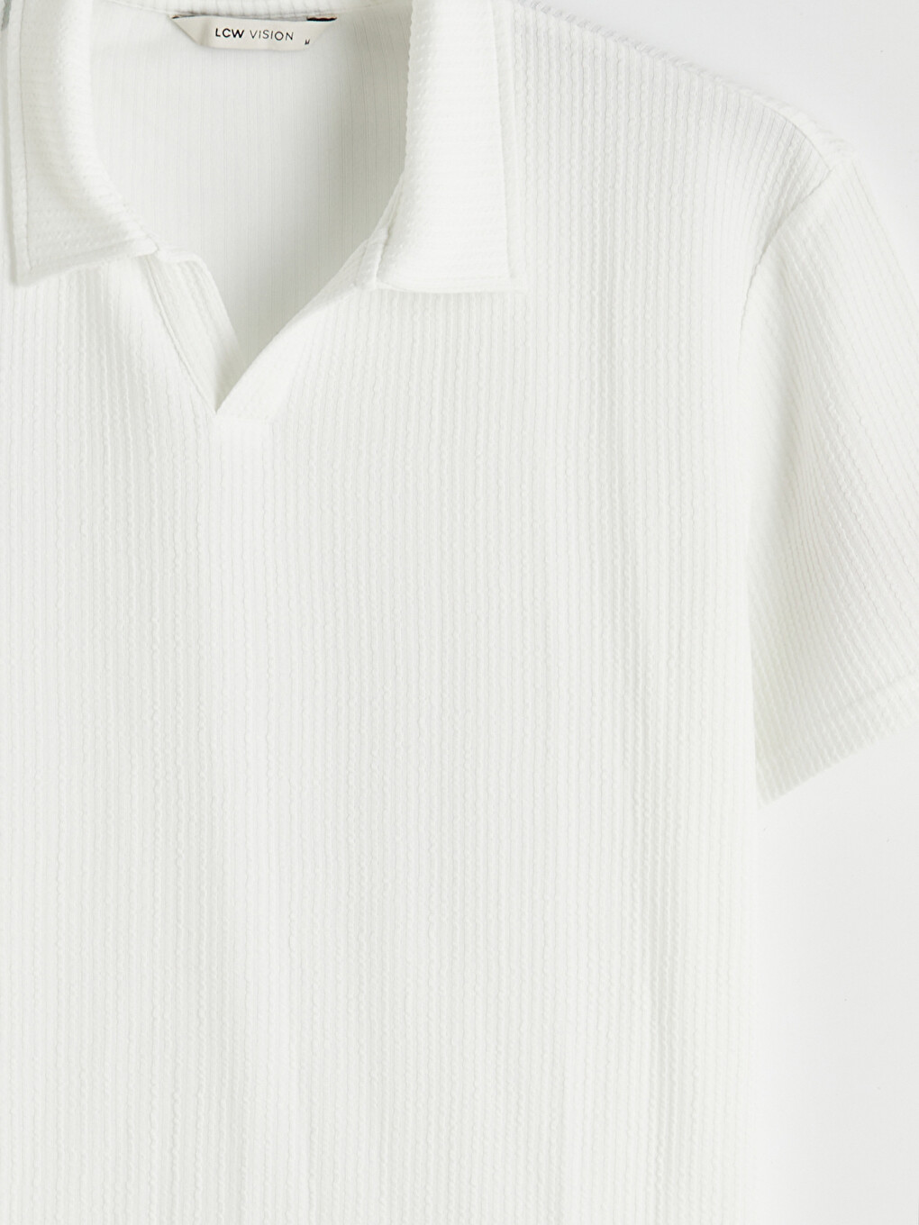 T-shirt à col polo côtelé coupe standard pour homme-5