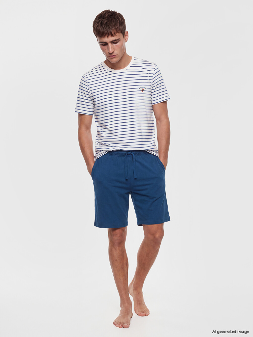Regular Fit Striped Men's Pyjamas Set-1
