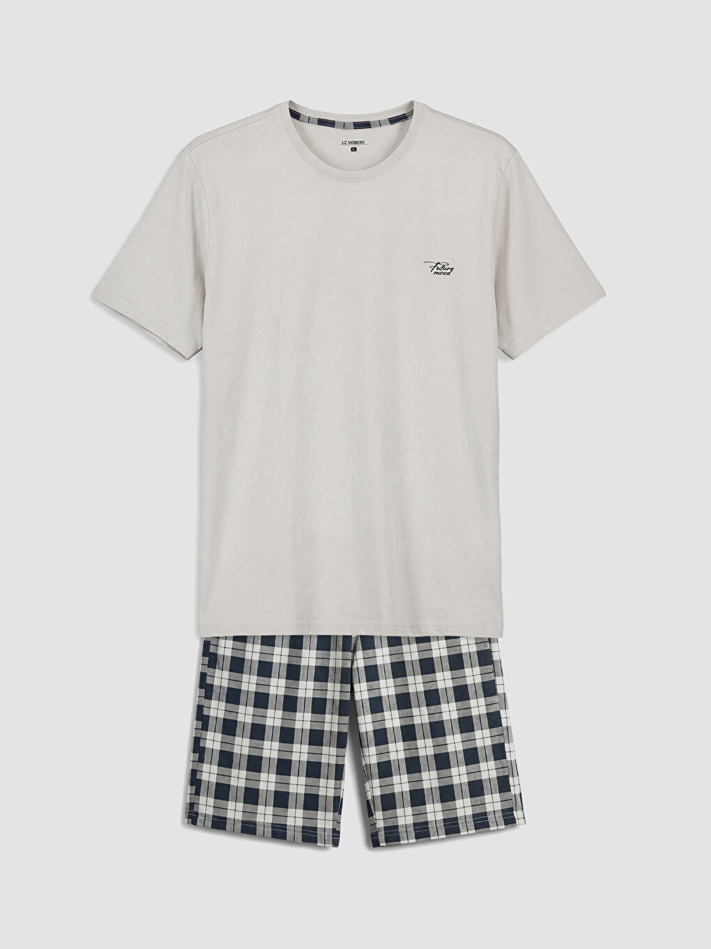 Regular Fit Plaid Men's Pyjamas Set-4