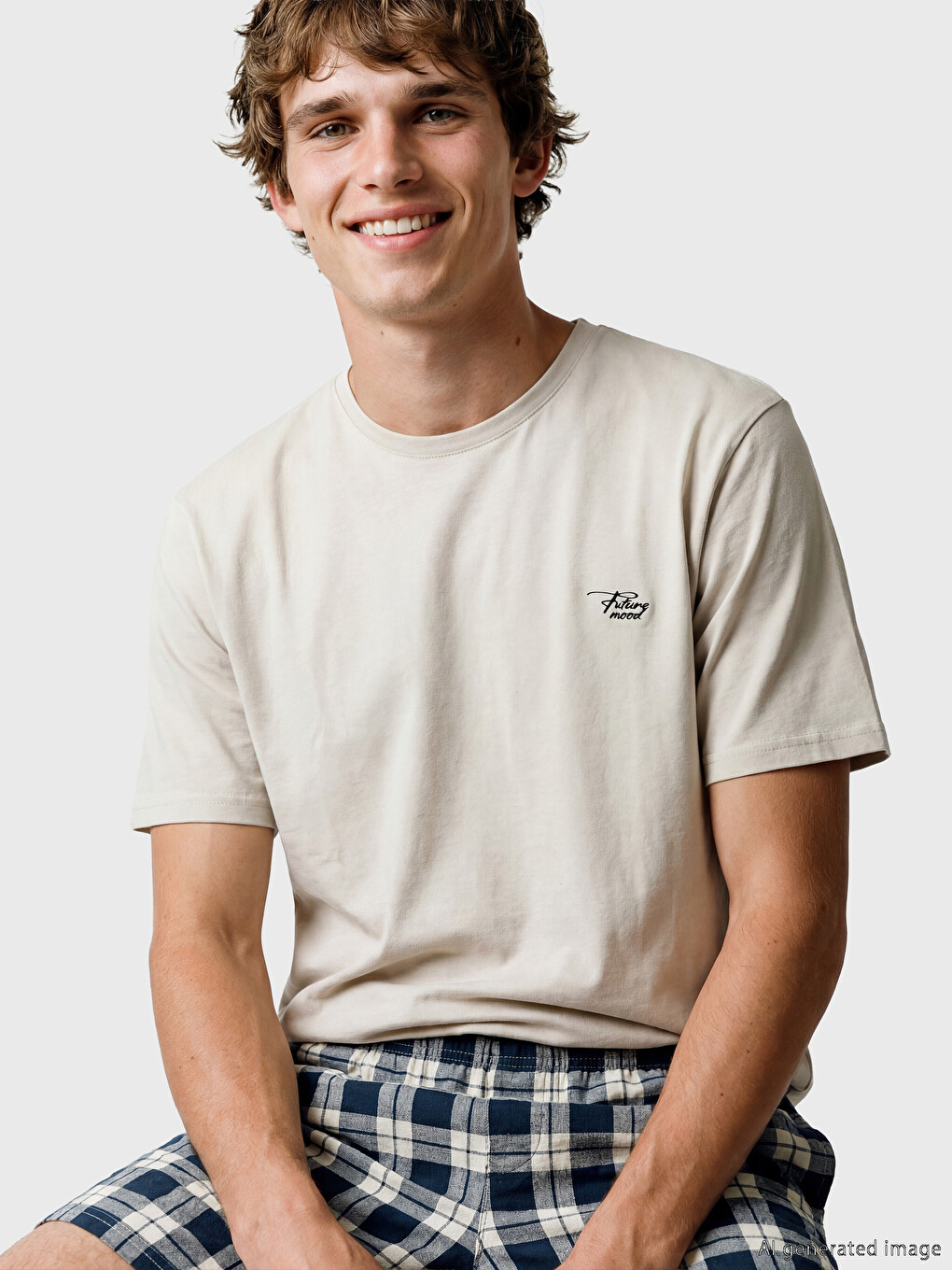 Regular Fit Plaid Men's Pyjamas Set-1