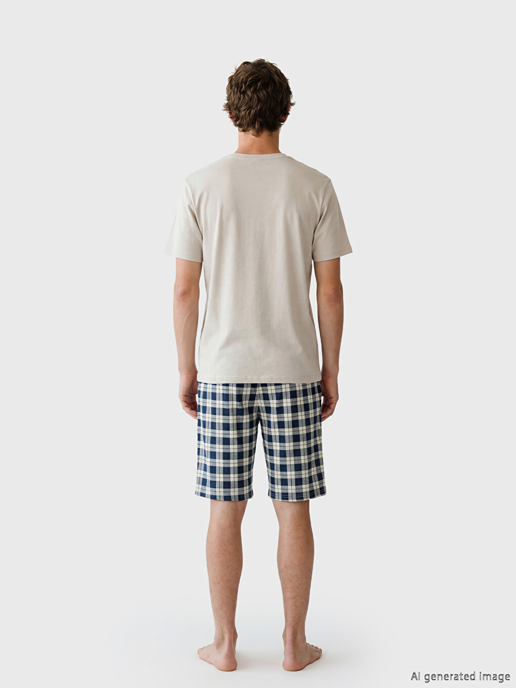 Regular Fit Plaid Men's Pyjamas Set-3
