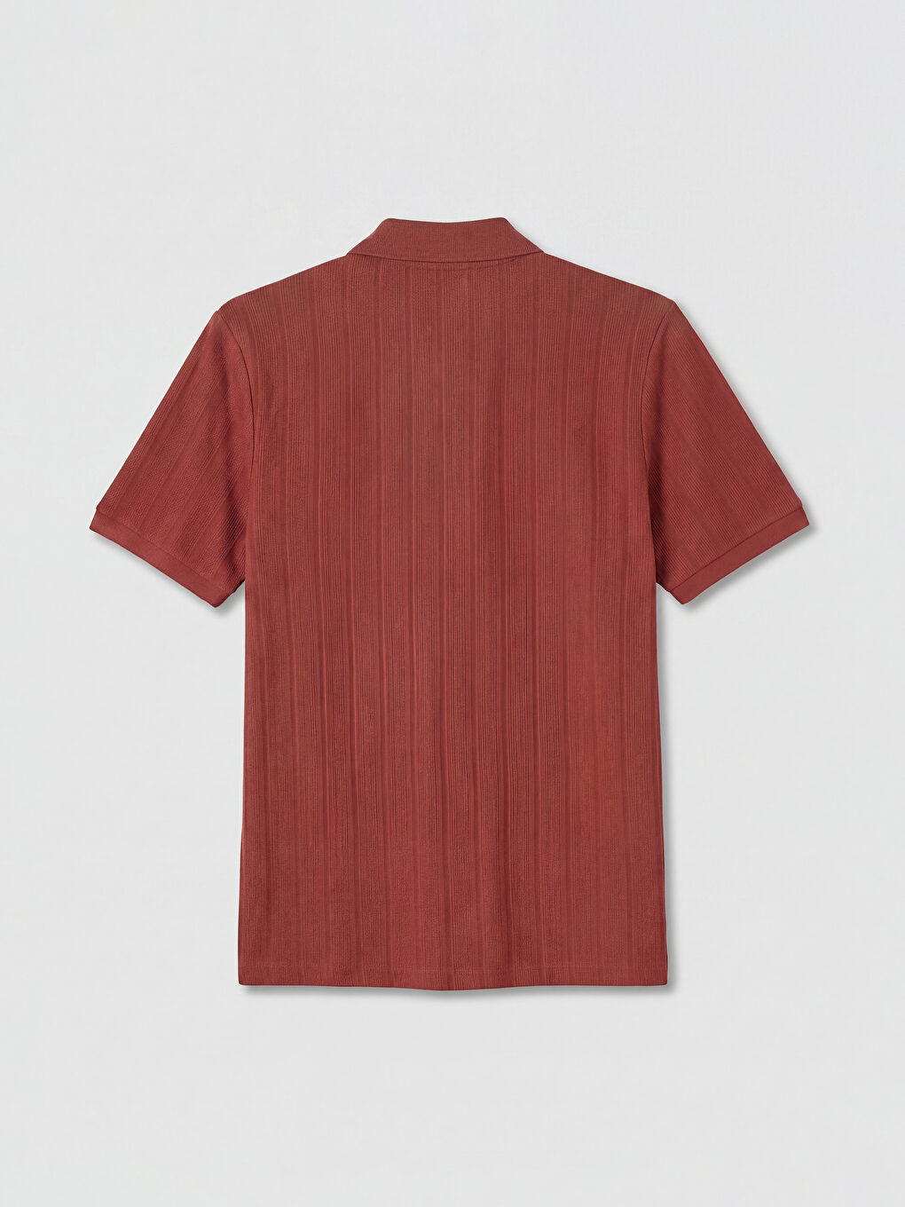 Bordo Polo Yaka Erkek Penye Tişört-1