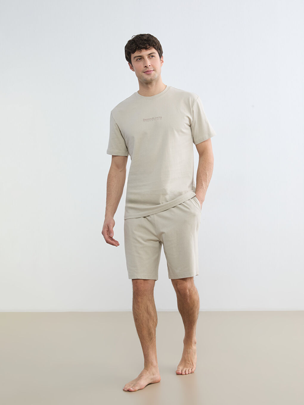 Ensemble pyjama court BEIGE Homme