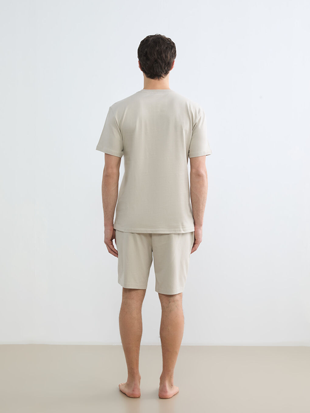 Ensemble pyjama court BEIGE Homme-3