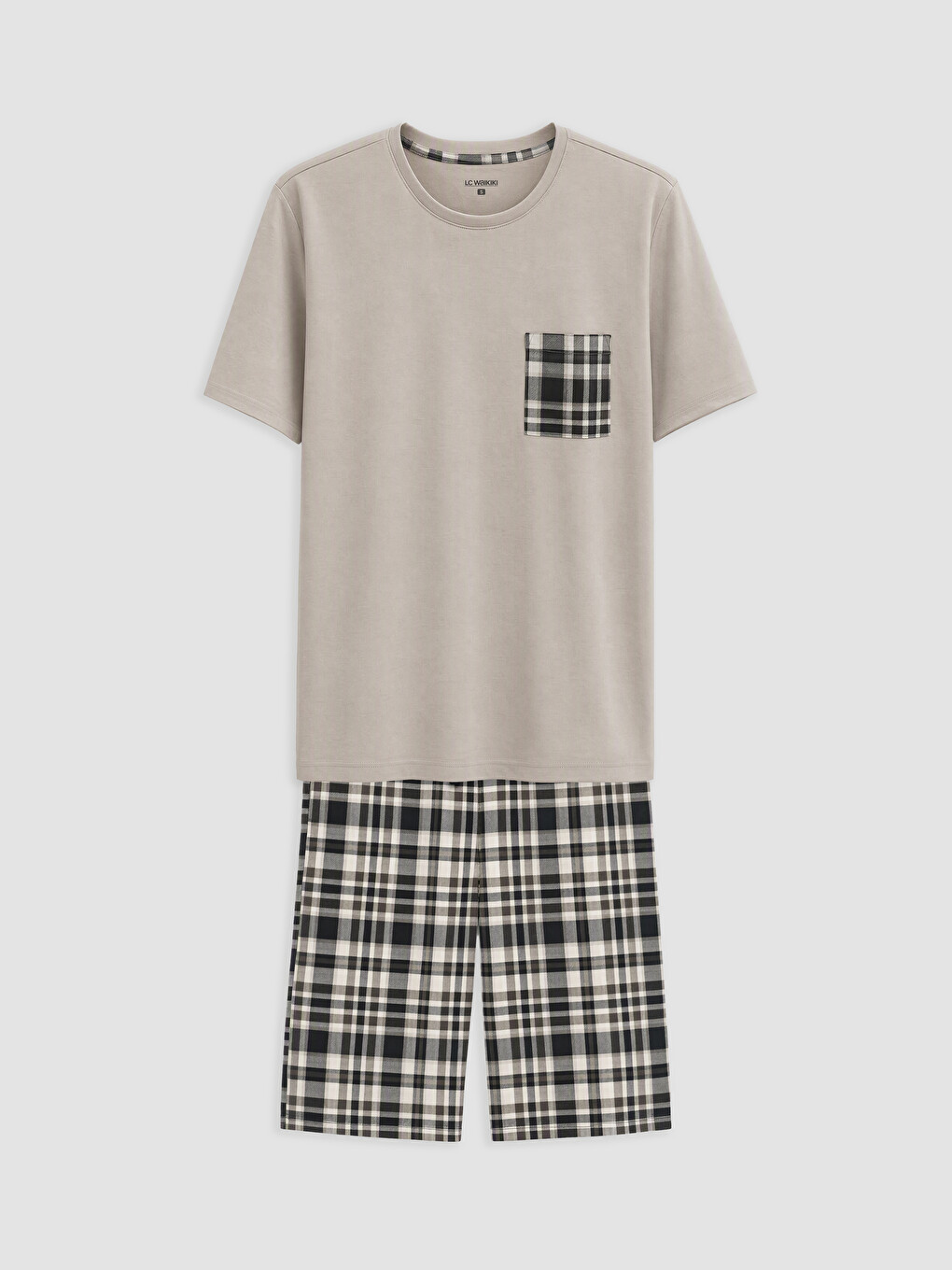 Regular Fit Ekose Erkek Şortlu Pijama Takımı
