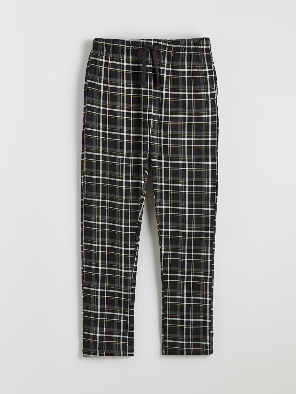 Siyah Standart Kalıp Ekose Erkek Pijama Takım-6