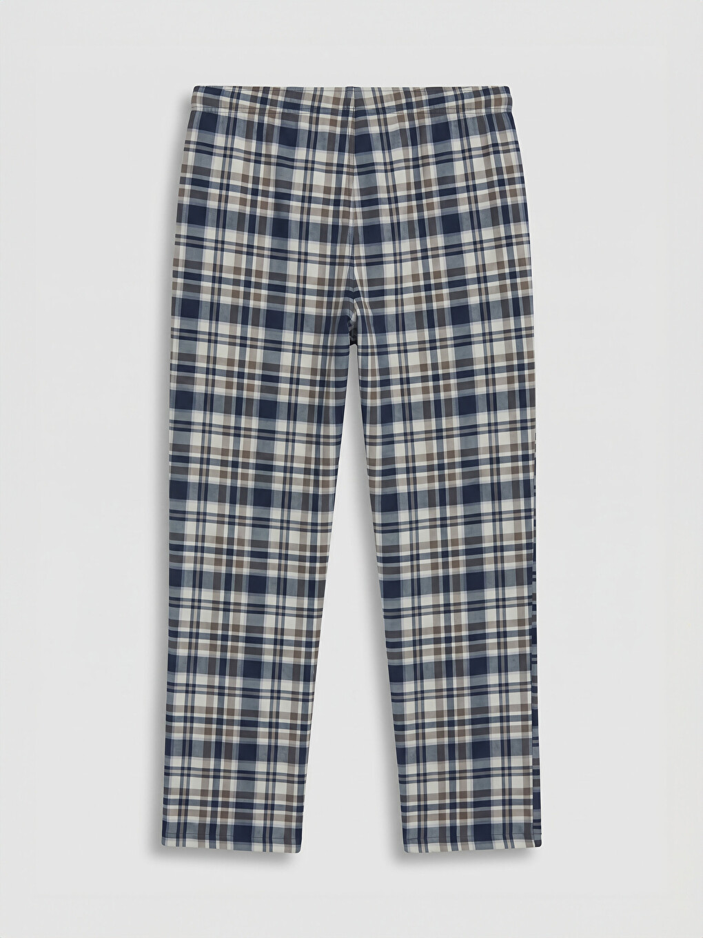 Kahverengi Regular Fit Ekose Erkek Pijama Alt-1
