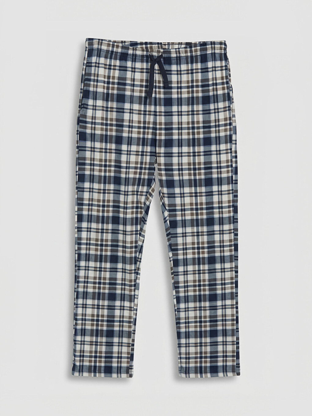 Kahverengi Regular Fit Ekose Erkek Pijama Alt
