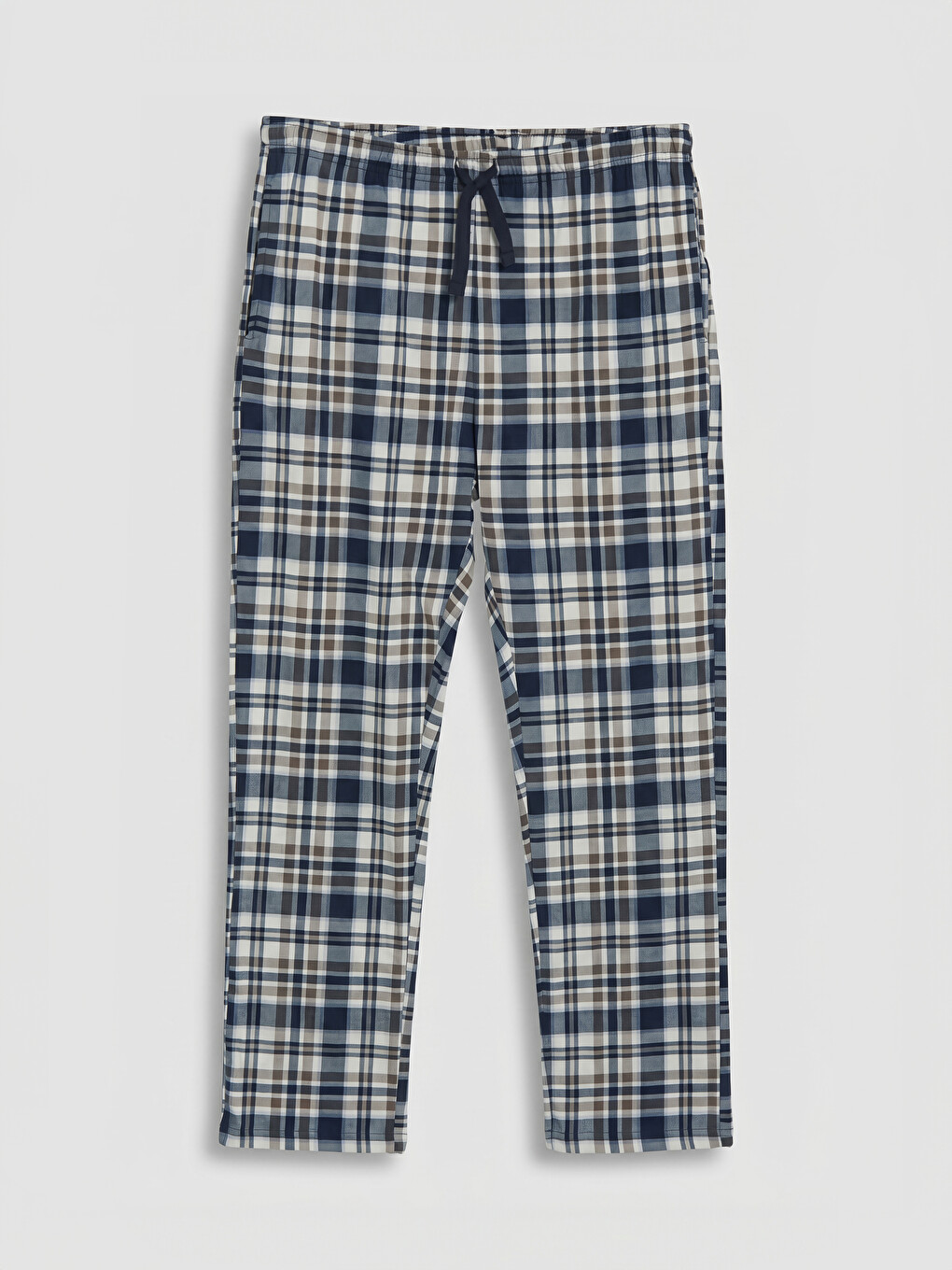 Kahverengi Regular Fit Ekose Erkek Pijama Takımı-4