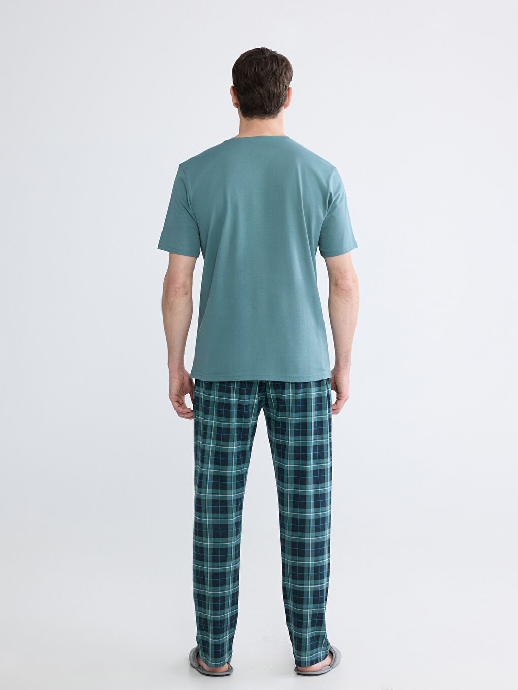 Ensemble de pyjama pour hommes à carreaux coupe régulière-3