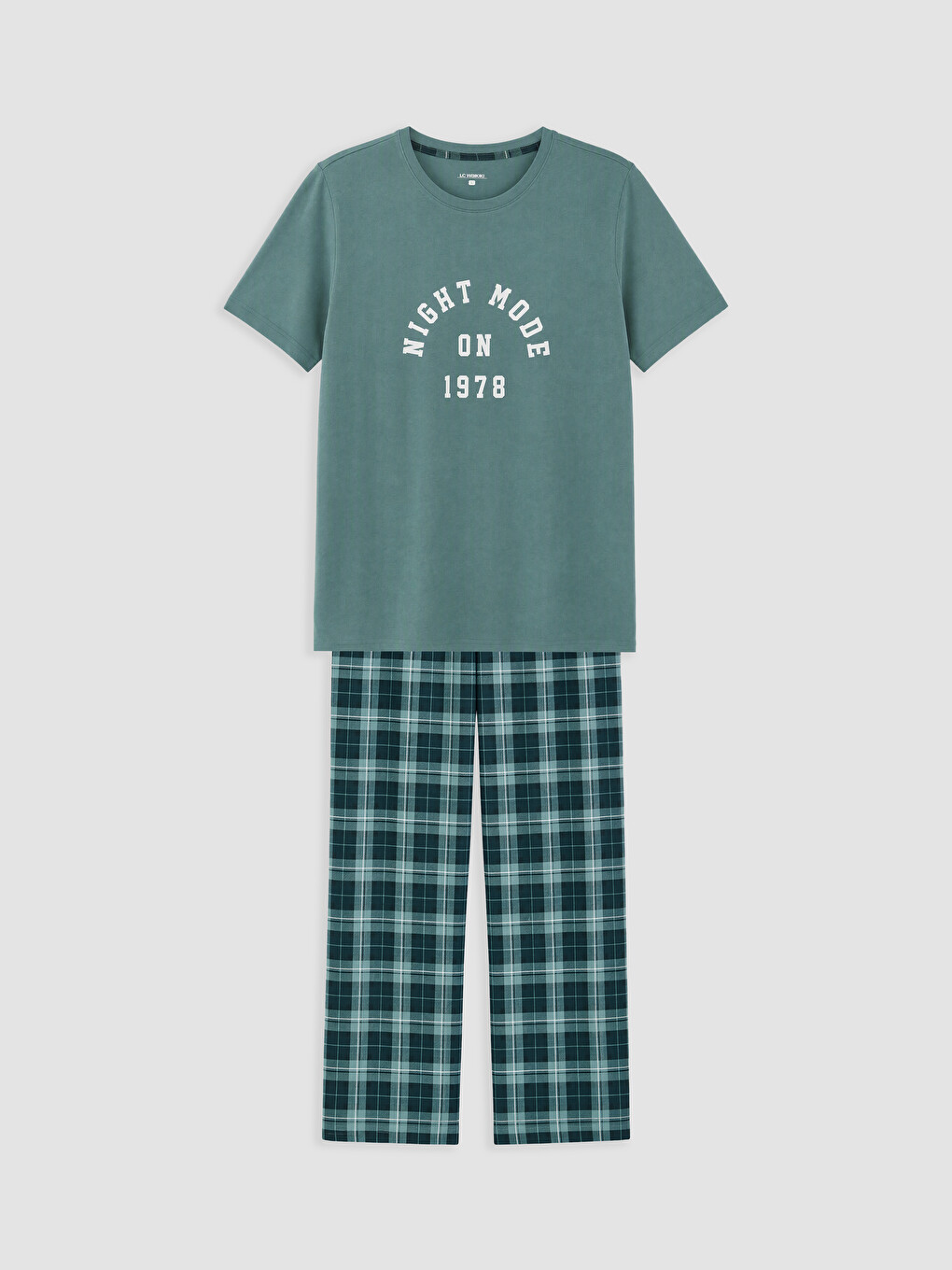 Regular Fit Plaid Men's Pyjamas Set-4