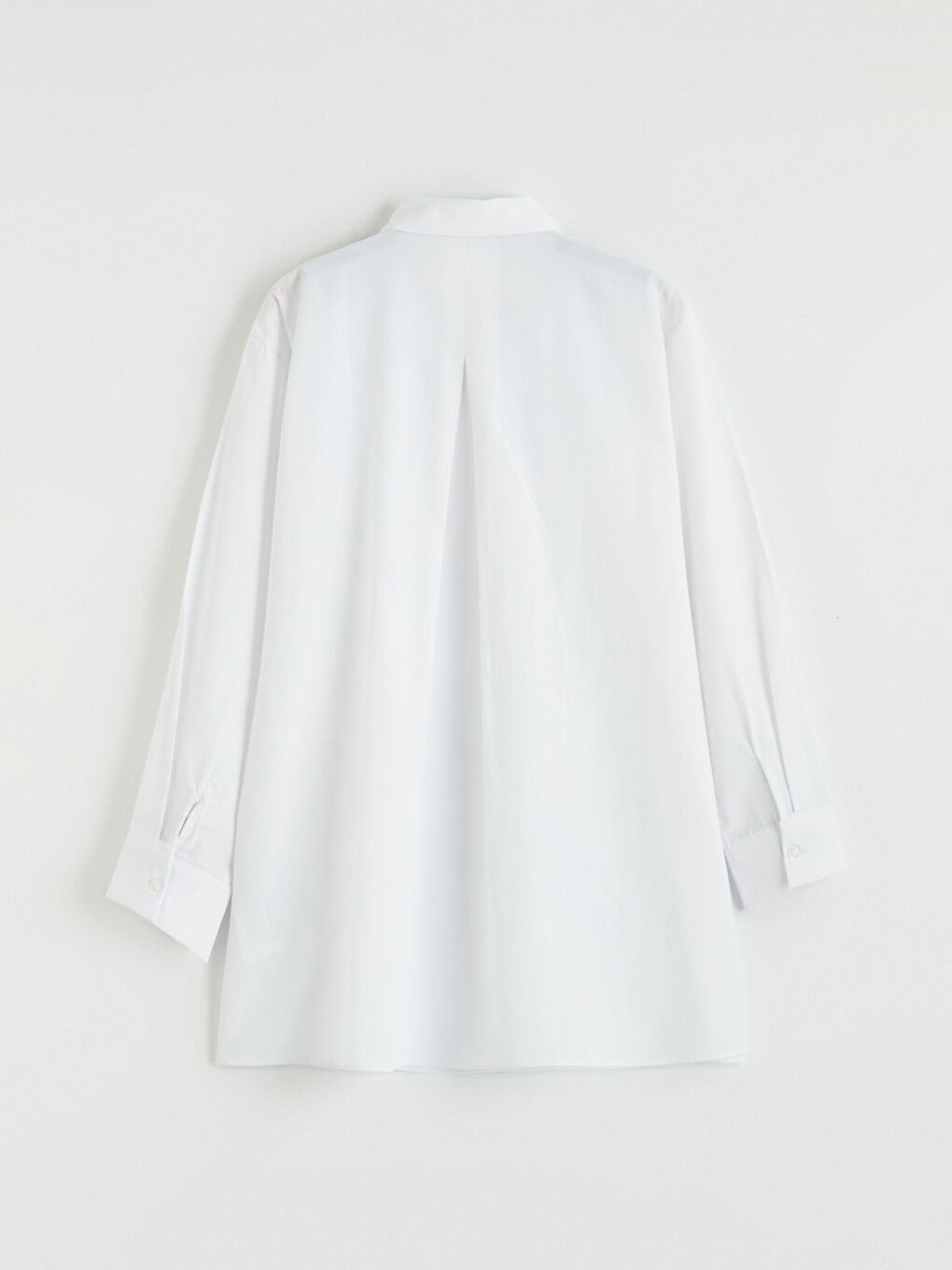 Beyaz Gömlek Yaka Poplin Kadın Tunik-6
