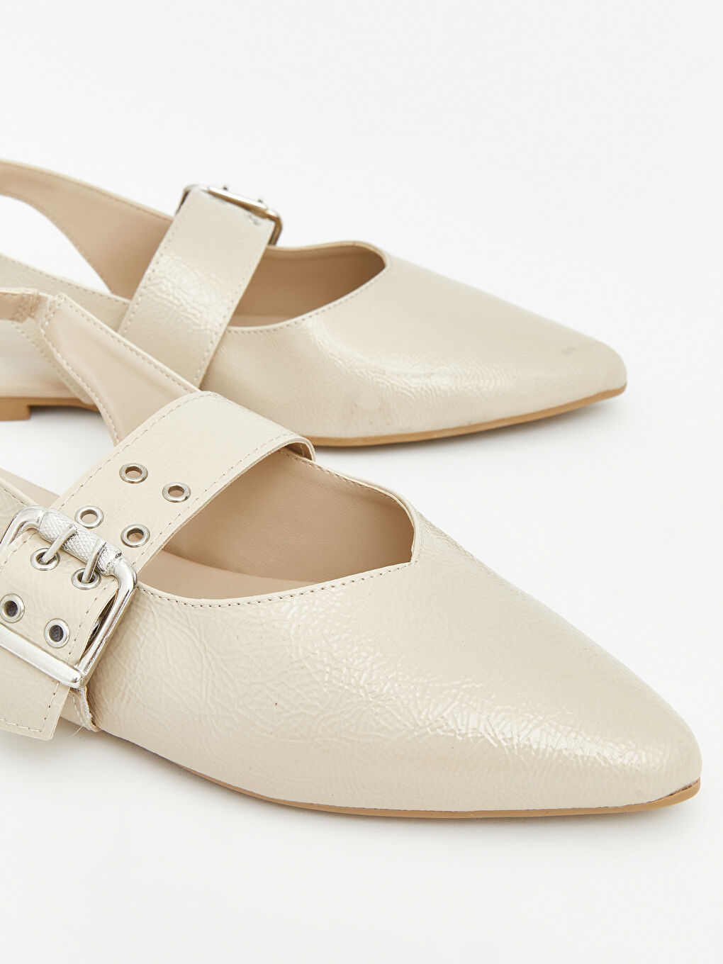 Ekru Sivri Burun Kadın Babet-2