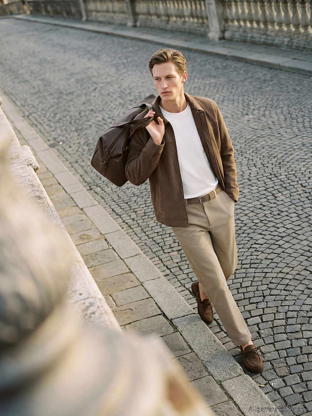 Kahverengi Standart Fit Erkek Pantolon-1