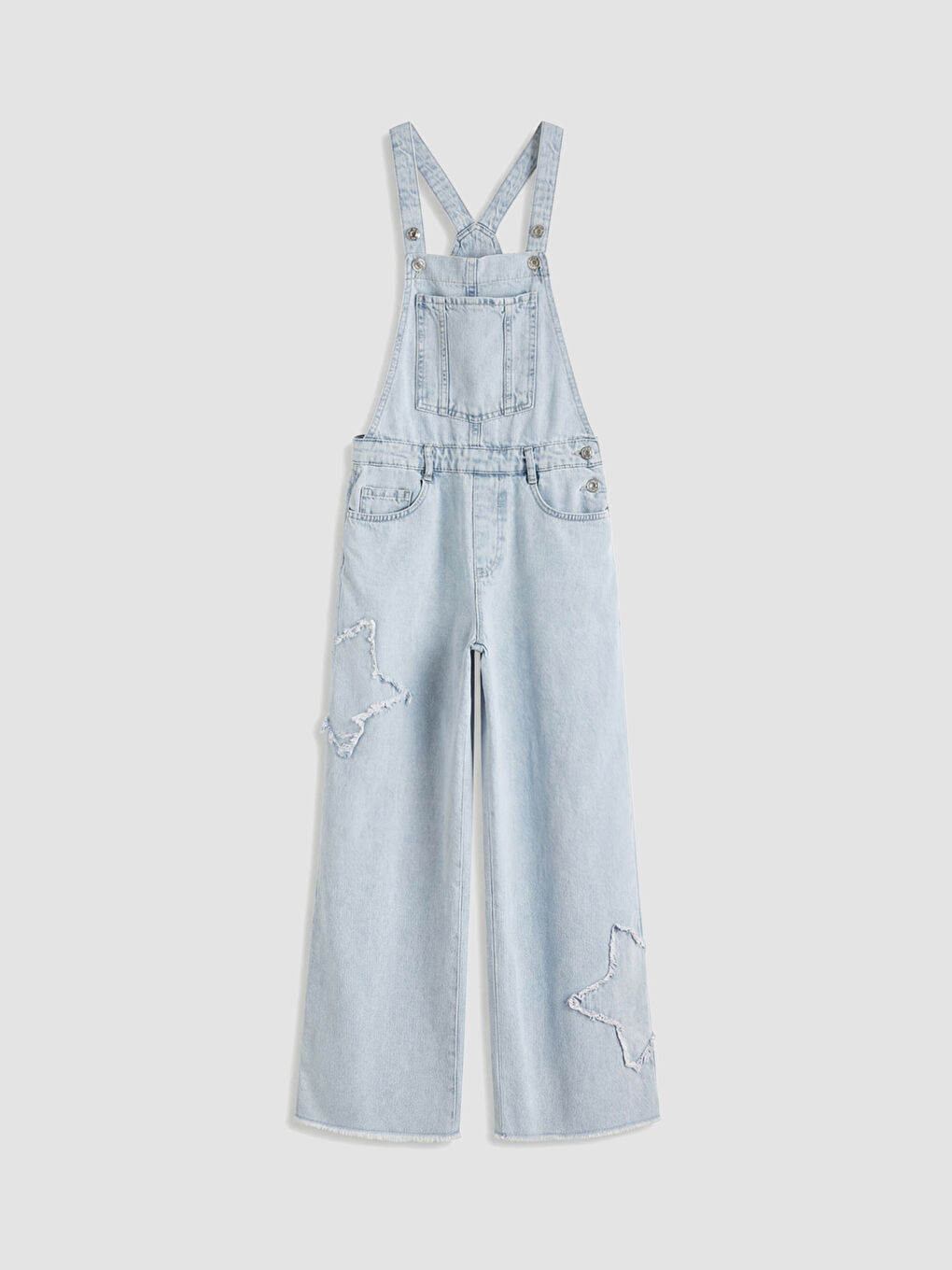 Mavi Kare Yaka Kız Çocuk Jean Salopet