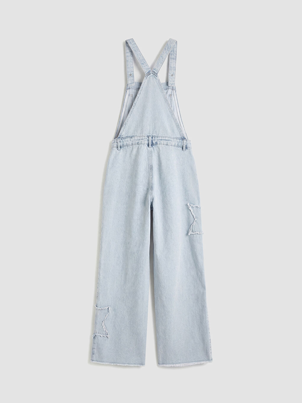 Mavi Kare Yaka Kız Çocuk Jean Salopet-1