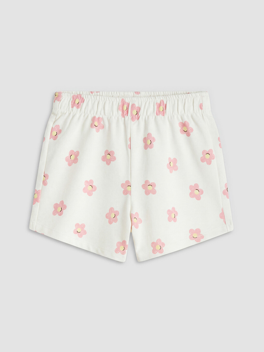 Ekru Beli Lastikli Kız Bebek Şort