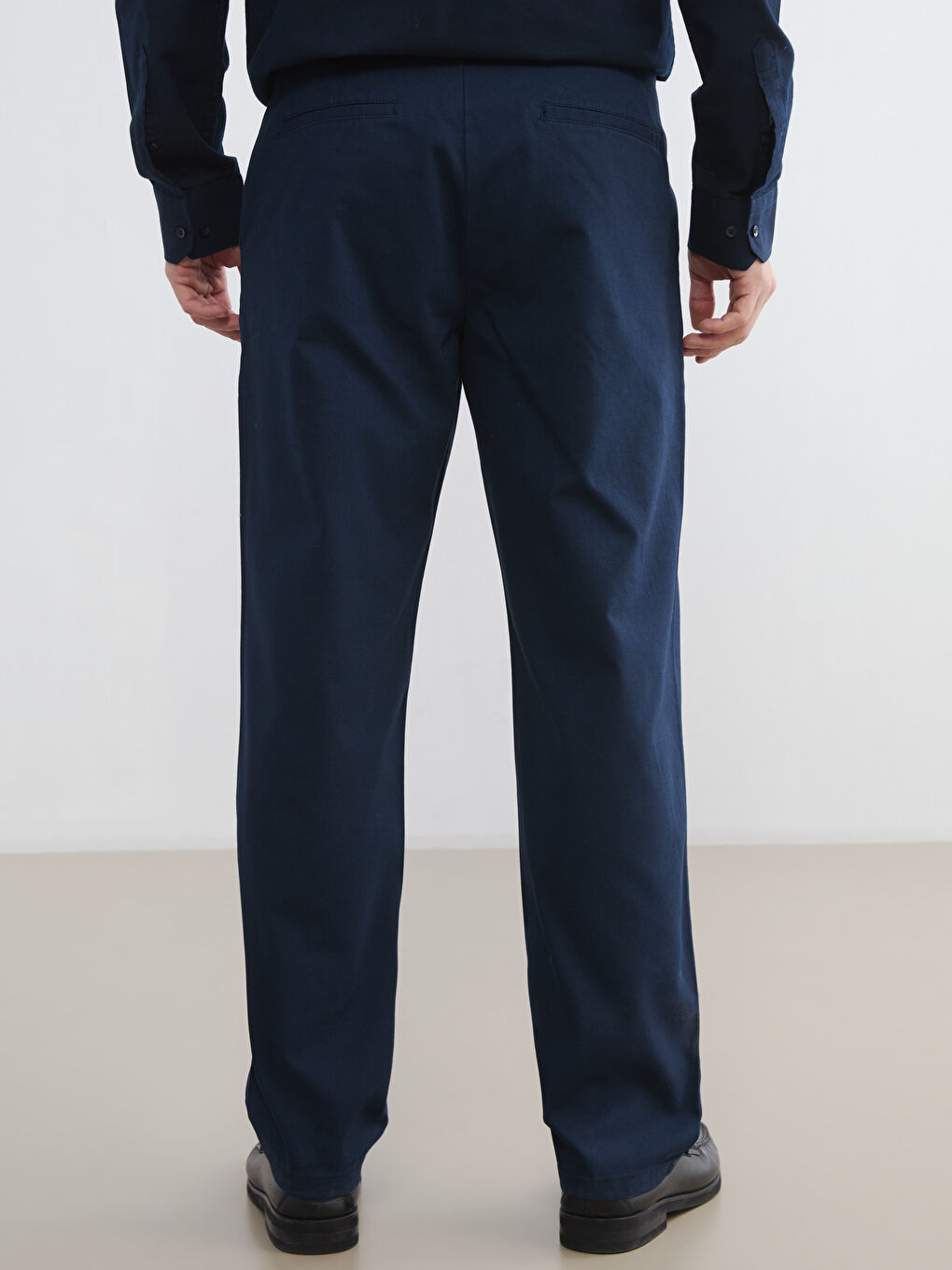 Lacivert Standart Kalıp Armürlü Erkek Pantolon-4