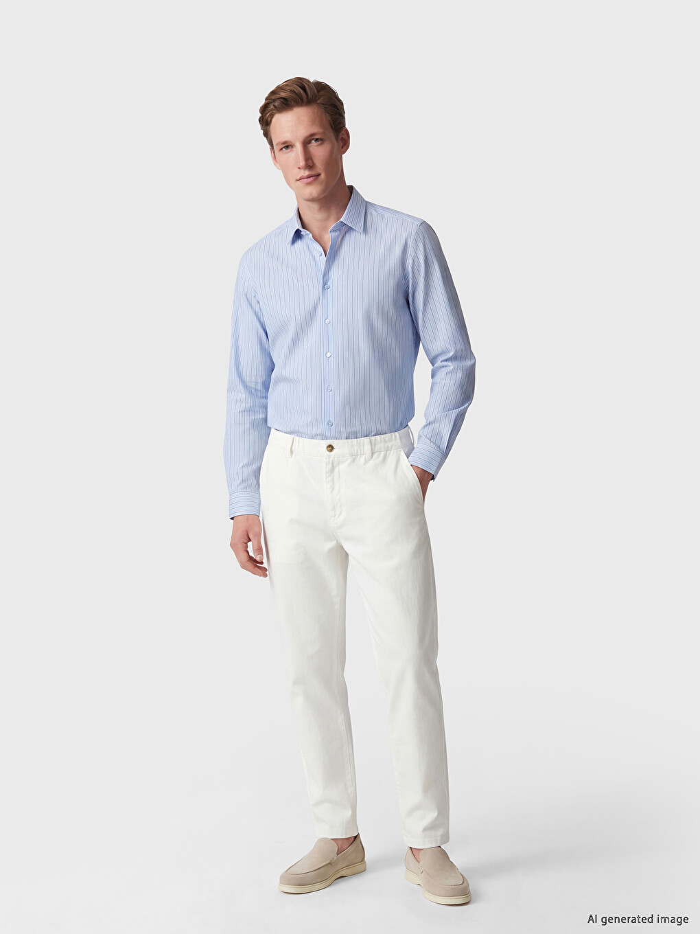 Regular Fit Teksturirane Muške Pantalone-1