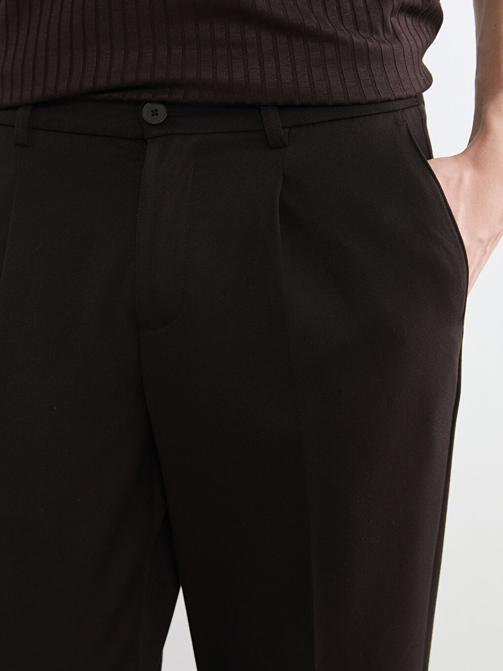 Kahverengi Standart Kalıp Erkek Pantolon-4