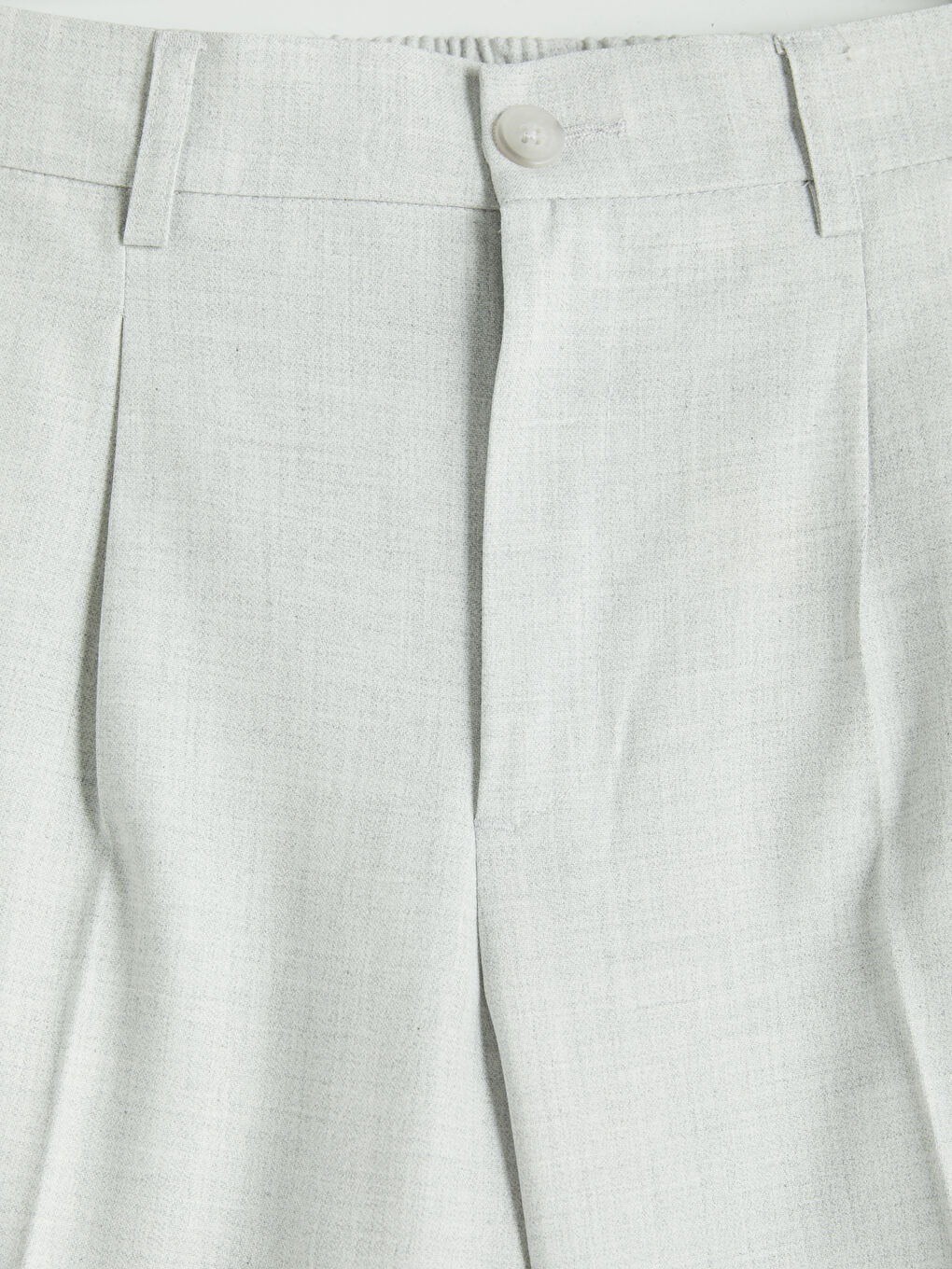 Gri Regular Fit Erkek Pileli Kumaş Pantolon-2