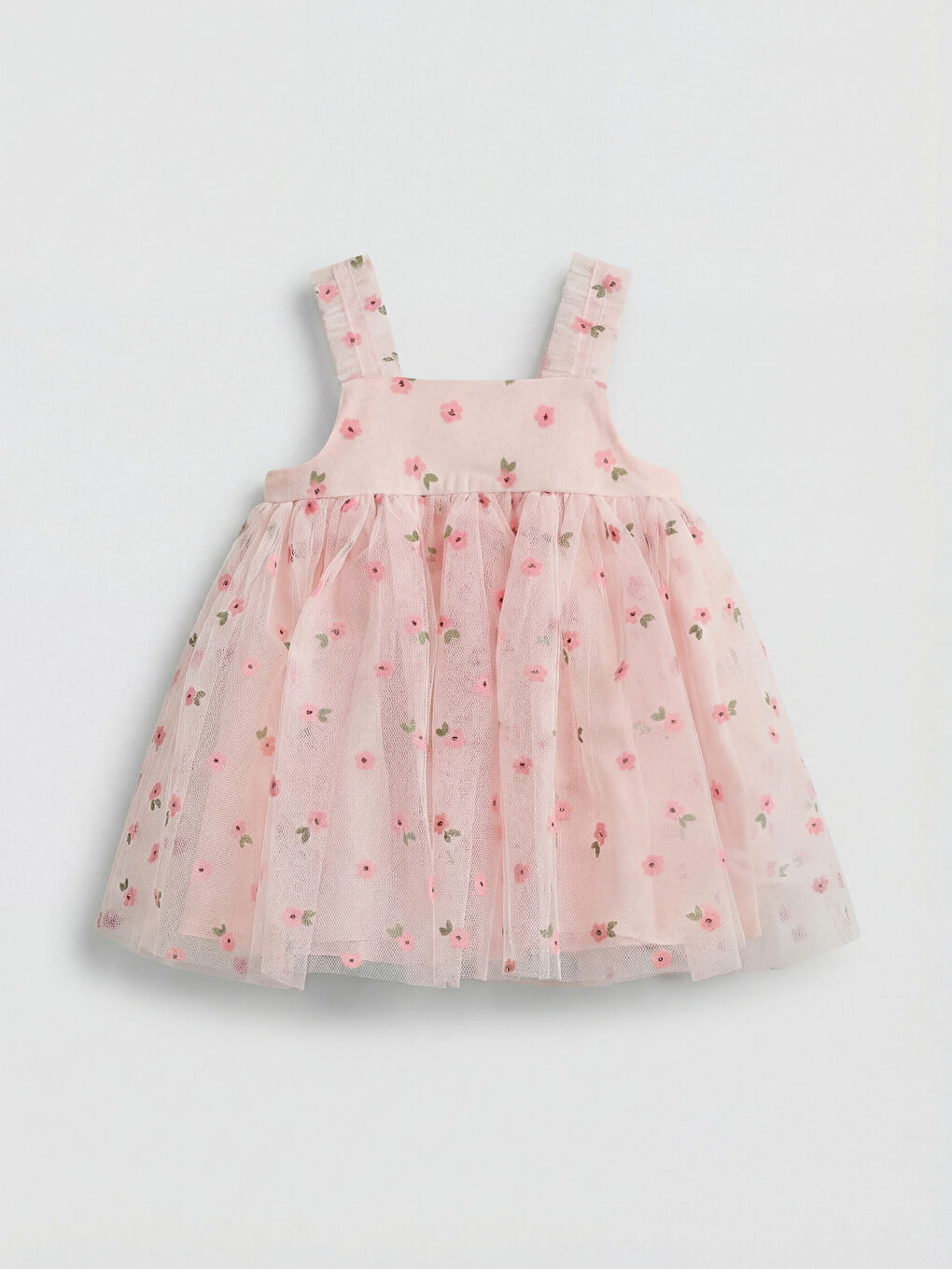 Square Neck Floral Baby Girls' Tutu Dress-1