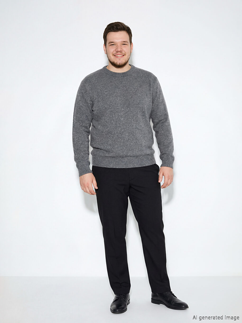 Siyah Standart Kalıp Erkek Pantolon-1