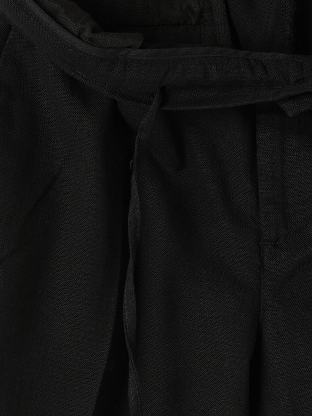 Siyah Regular Fit Keten Görünümlü Erkek Pantolon-3