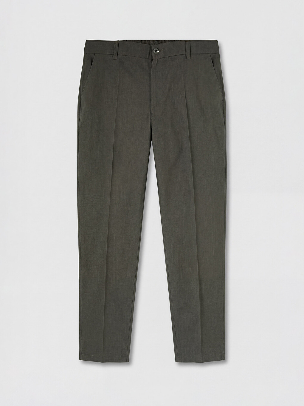Regular Fit Linen-Look Men's Trousers-4