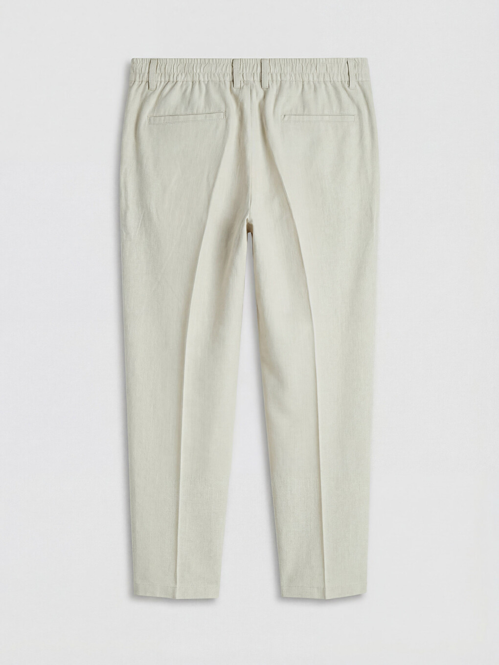Bej Regular Fit Keten Görünümlü Erkek Pantolon-5
