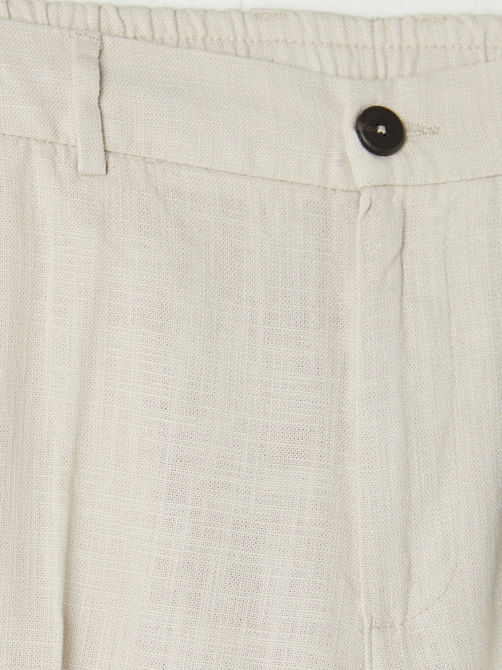 Gri Regular Fit Keten Görünümlü Erkek Pantolon-1