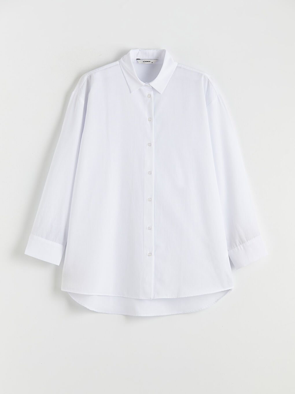 Beyaz Oversize Poplin Kadın Gömlek Tunik-4