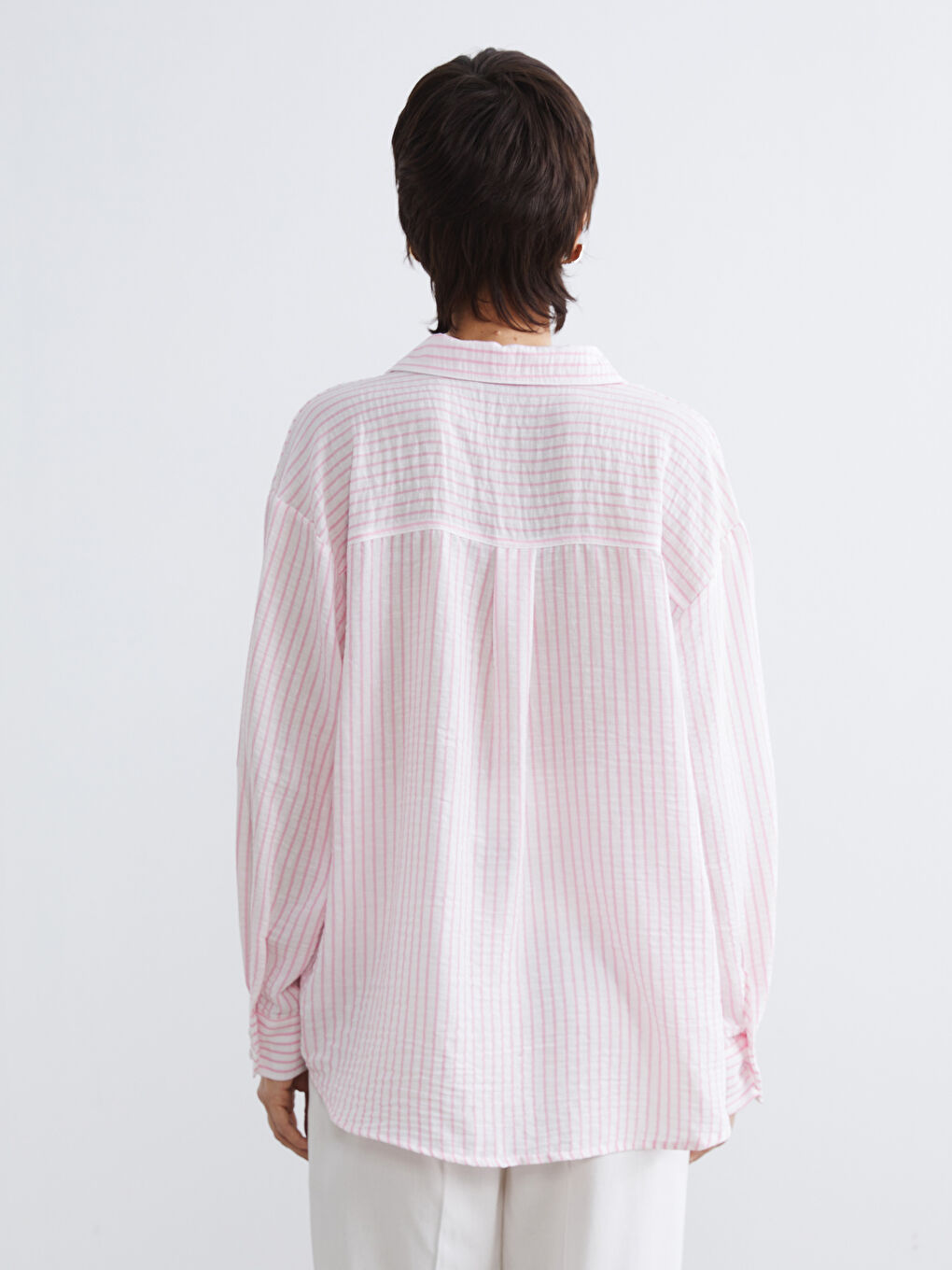 Striped Oversize Women's Shirt-3