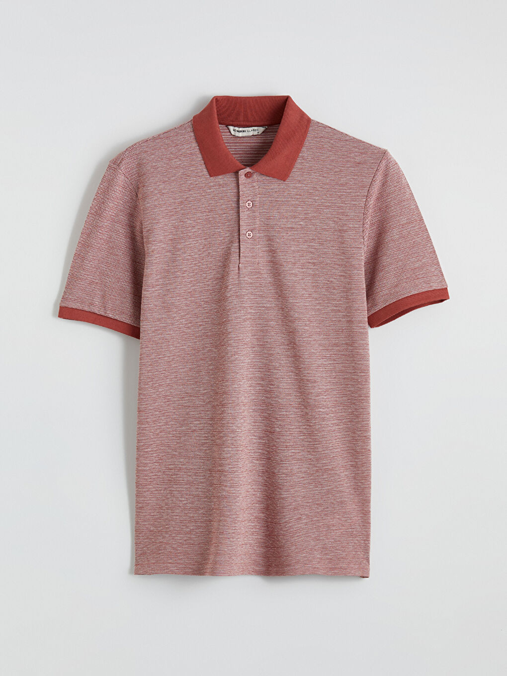 Мъжка раирана тениска с поло яка-4