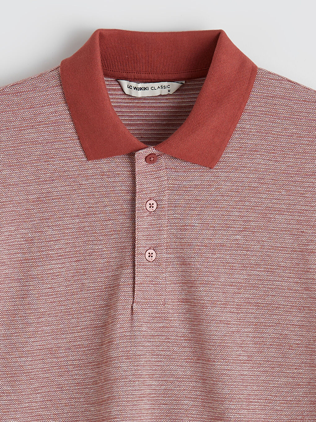 Мъжка раирана тениска с поло яка-5