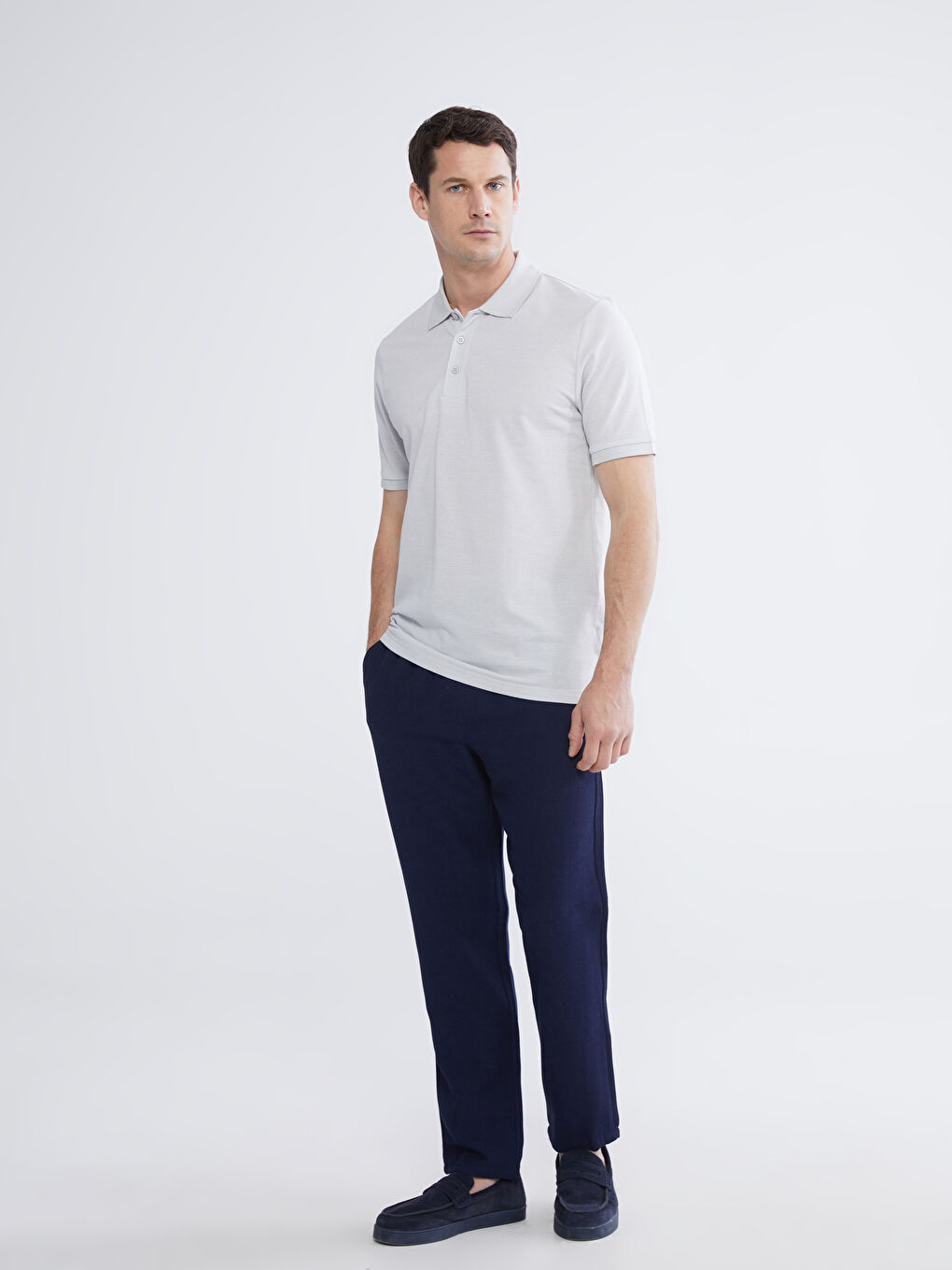 Polo Yaka Çizgili Erkek Tişört	-1