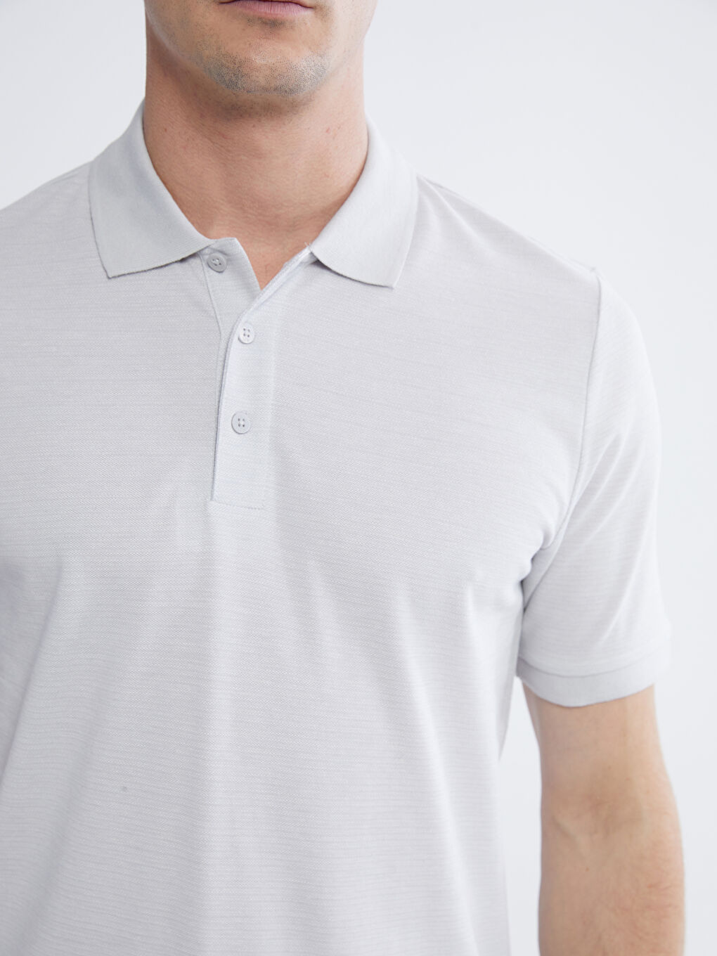 Polo Yaka Çizgili Erkek Tişört	-2