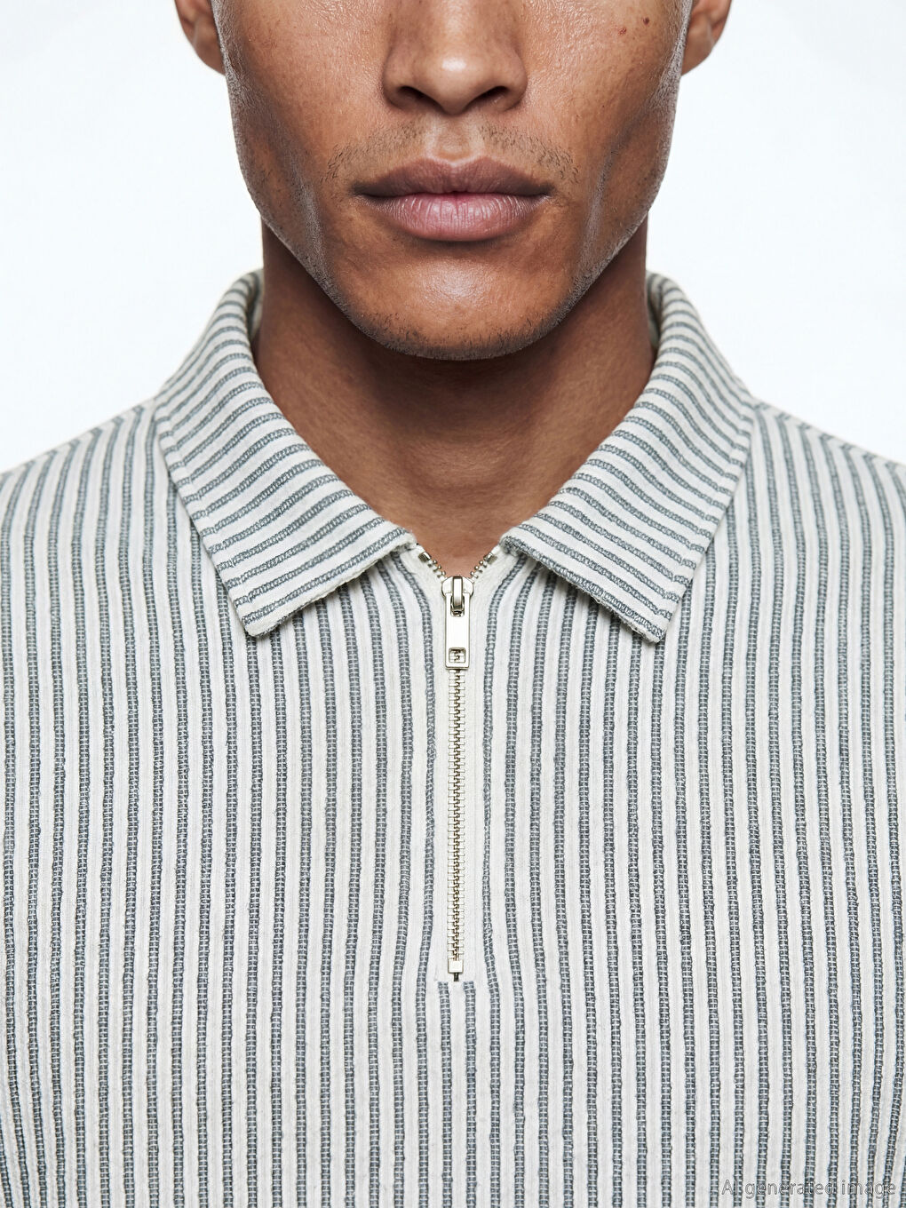 Футболка мужская с полосатым узором и воротником-поло-2