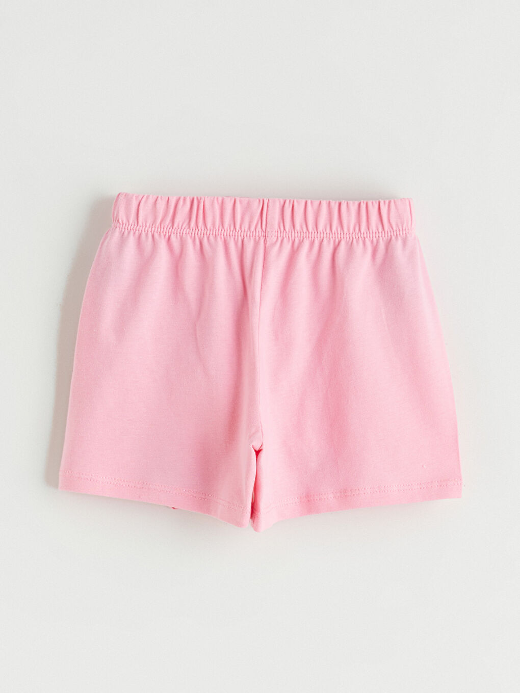 Pembe Beli Lastikli Kız Çocuk Şort-1