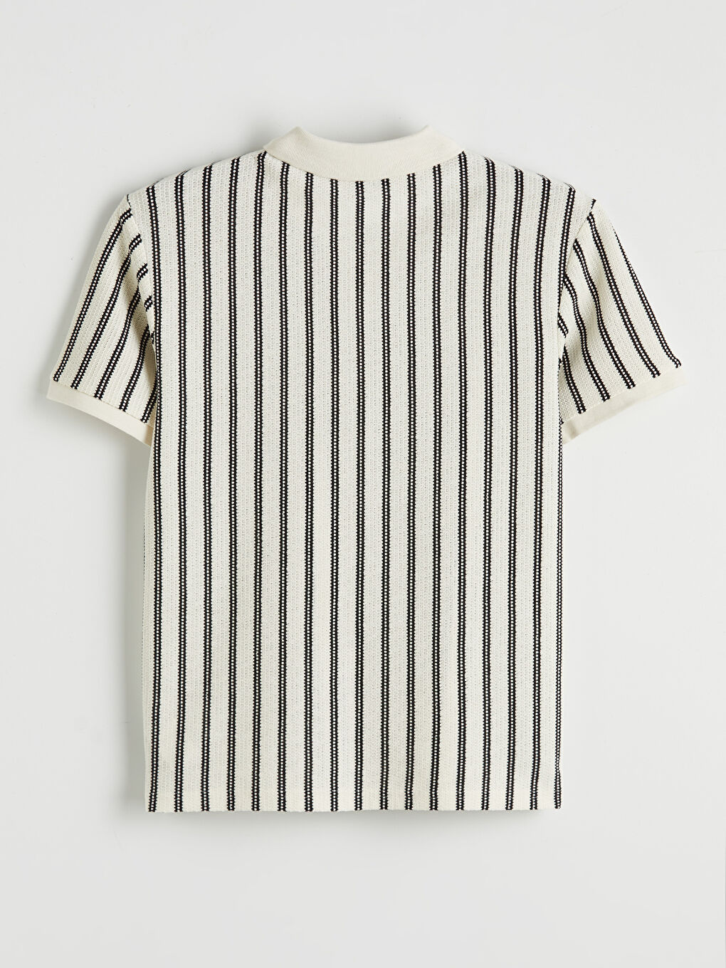 Polo Collar Striped Knitwear Men's T-Shirt-4