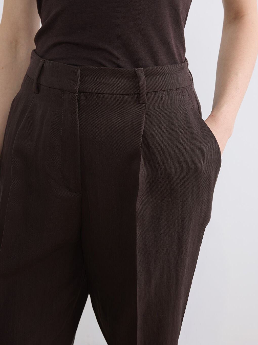 Woman BROWN Formal Dress Trousers-2